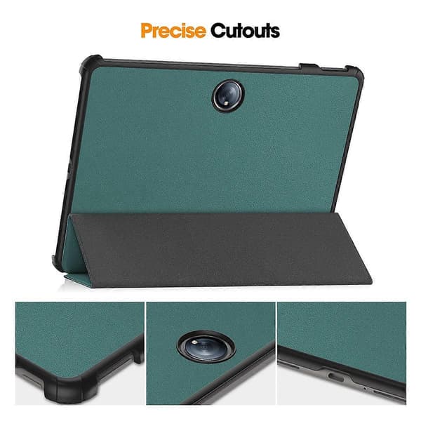 OnePlus Pad Pro/OnePlus Pad 2 Kolmitaitettava jalustakansi PU-nahkaa + PC-tablettikotelo - Musta