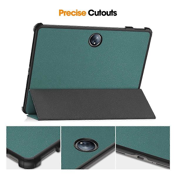 Til OnePlus Pad Pro/OnePlus Pad 2 Trifold Stand Cover PU Læder+PC Tablet Case - Sort