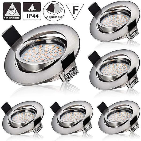 6X 5W LED Infälld Spotlight 3000K Varmvit 230V, 55mm