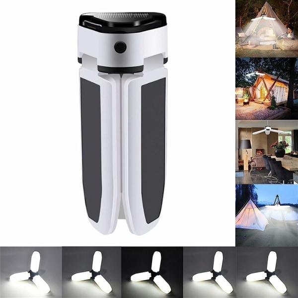 Bærbare udendørslamper Campinglamper LED sollamper Genopladelige strømforsyninger Kraftig udendørsbelysning Bibliotek