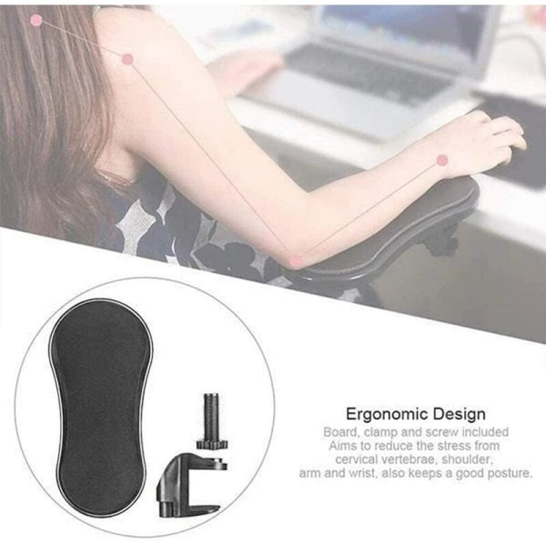Datorarmstödsdyna, ergonomiskt tangentbord Handledsstöd Roterande handledsstödsstöd (svart