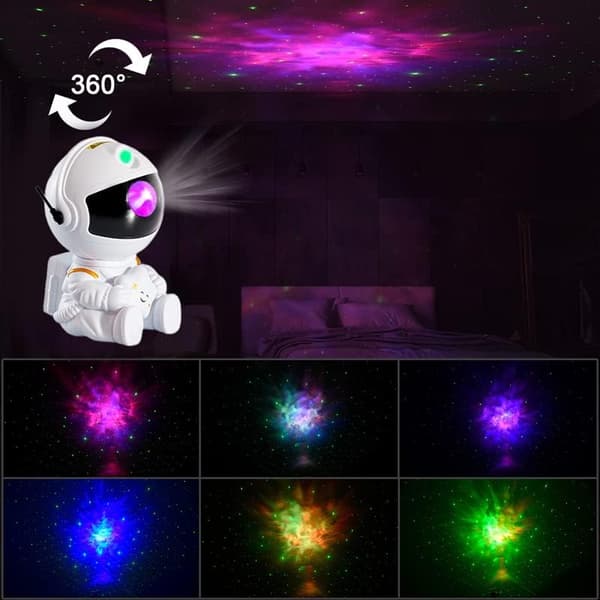 Astronaut Ljusprojektor, Astronaut Galaxy Projektor Stjärnhimmel Nattljus, USB-driven