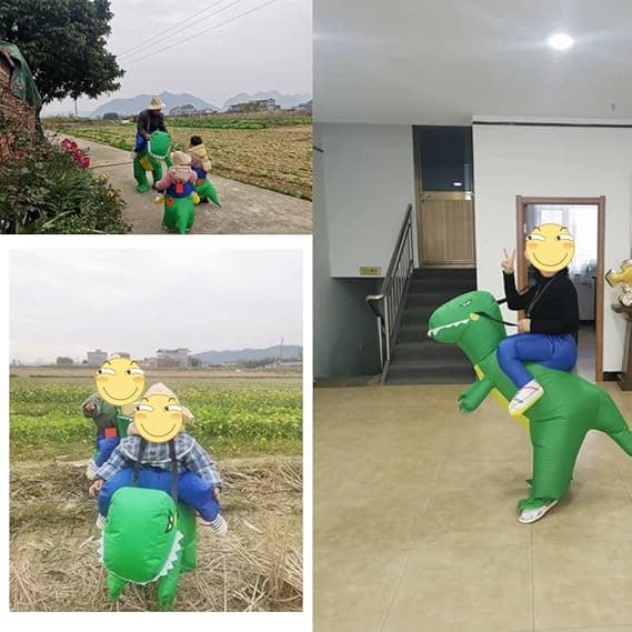 Oppustelig dinosaurkostume til voksne, Halloween dinosaurkostume