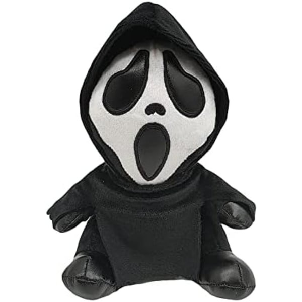 Ghostface-pehmolelu MDS Scream Ghost Face -pehmolelut Lelulelu Mustassa kaavussa Velhohattu Pääsiäinen Halloween-lahja