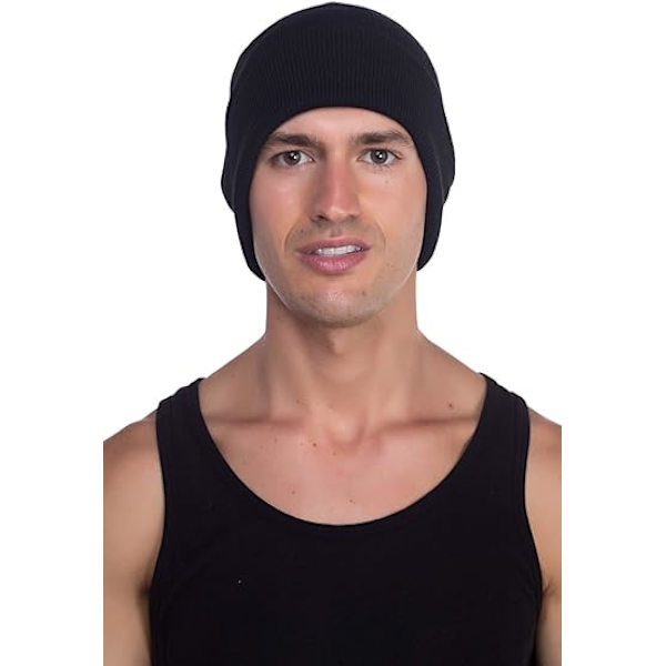 Top Level Beanie Mænd Kvinder - Unisex Cuffed Plain Skull Strik Hat Cap