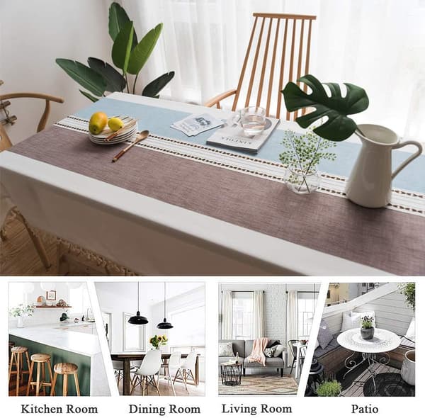Linneduk i rektangulär form, tung bomullslinne, dammsäker bordsduk, 55 x 55 tum