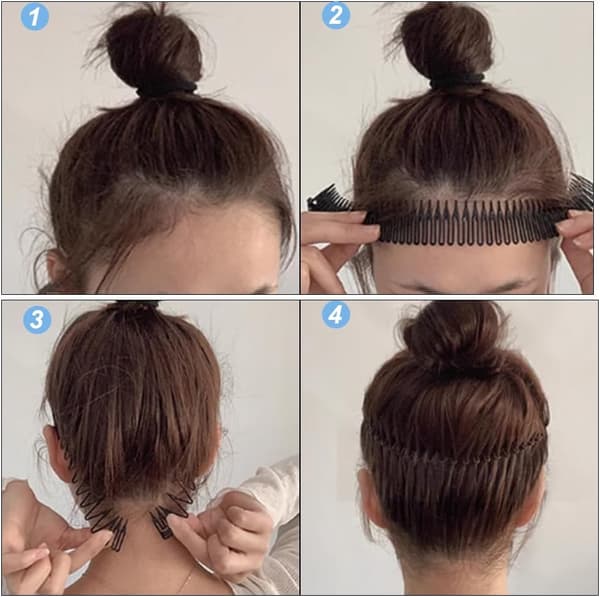 Full Circular Stretch Comb, 2 st Stretch Hårkam Band, Flexibel Plast Cirkelkam, Cirkulärt Tandhårband