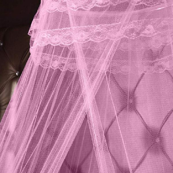 Pigernes sengetæppe i polyester prinsesse myggenet lyserød kuppel net dæk myggenet børneværelse dekoration lyserødt soveværelse tilbehør