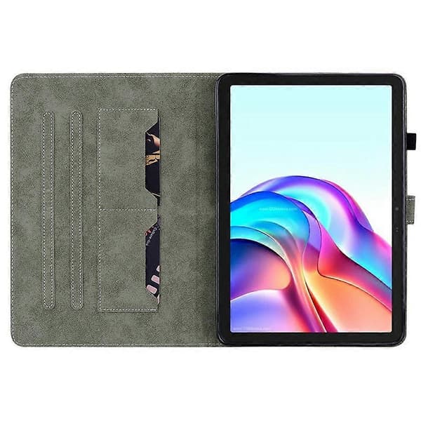 Fodral för TECNO Megapad 11 Tiger Tryck Anti-Rep PU Läder Tablet Skydd - Grön