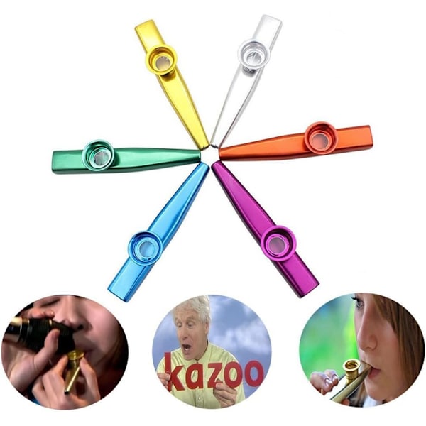 Musikinstrument, metall kazus i 6 olika färger för barn gitarr, ukulele, fiol, pianotangentbord