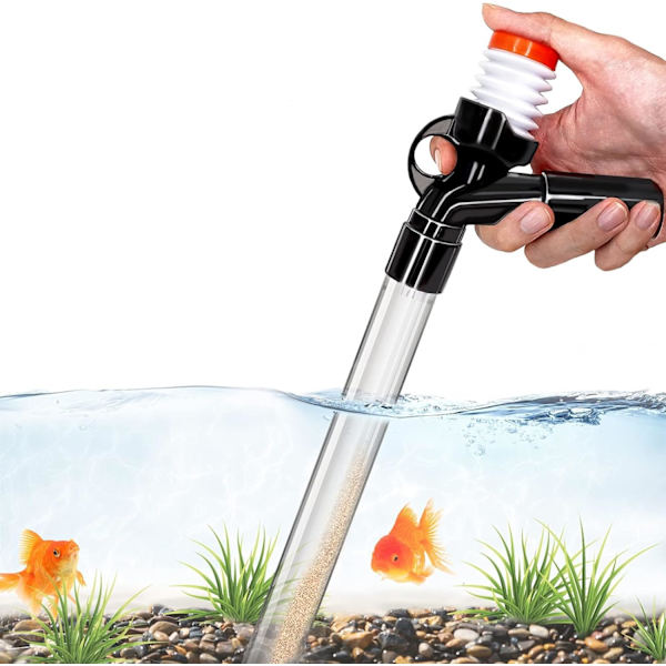 Akvarium Dammsugare Fisk Tank Grusrengöringsset med Siphon för Vattenbyte - Rengöringspump med Lufttrycksknapp (A-08)