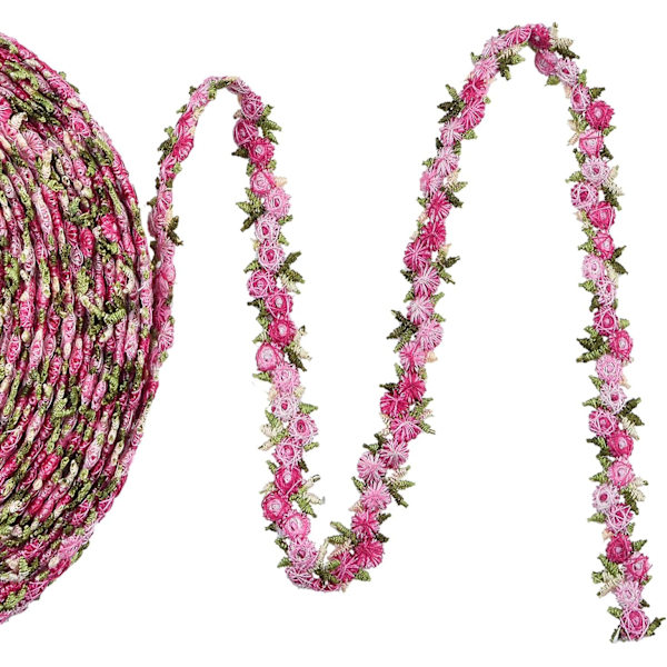 10 meter spetsband med rosmönster, blommigt band med broderade rosor, dekoration för klänningar, sömnad, gör-det-själv-hantverk, bröllop, brud
