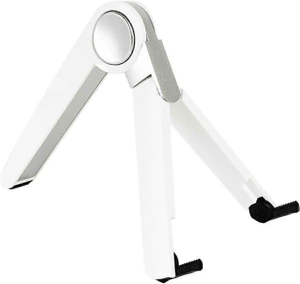 Justerbart tabletstativ kompatibelt med Apple iPad, iPhone, Samsung Galaxy og Kindle Fire (Hvid)