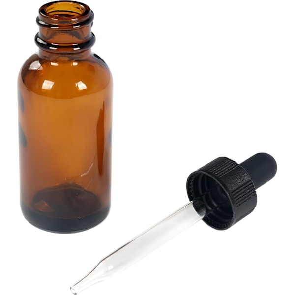 Boston runda glasflaskor (bärnsten / 30 ml med droppar / 2 st)