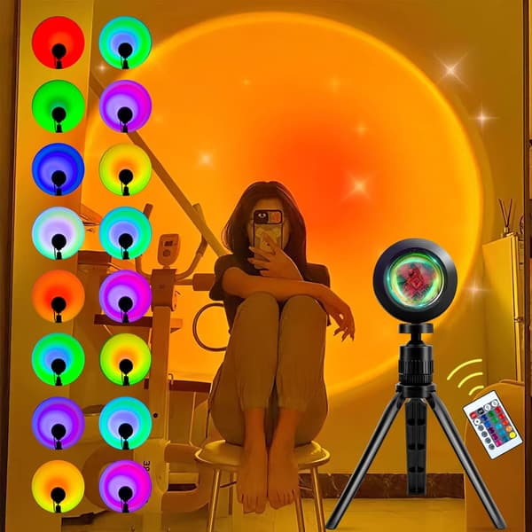 16 farger solnedgangslys, LED-projektor RGB-lys