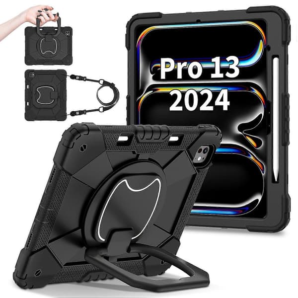 Kickstand-etui til iPad Pro 13 (2024) Silikone+PC Tablet Cover