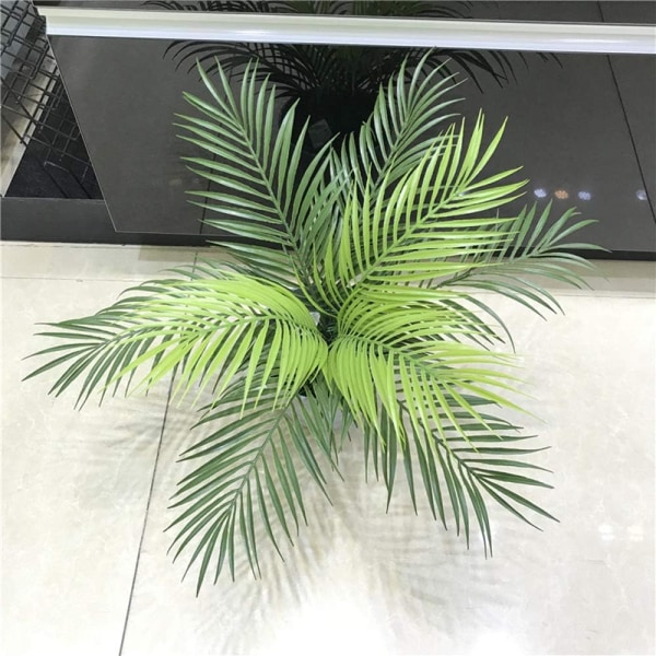 12 st konstgjorda palmblad växter Faux palmblad Tropiska palmblad grönska växt för blad Hawaiian Party