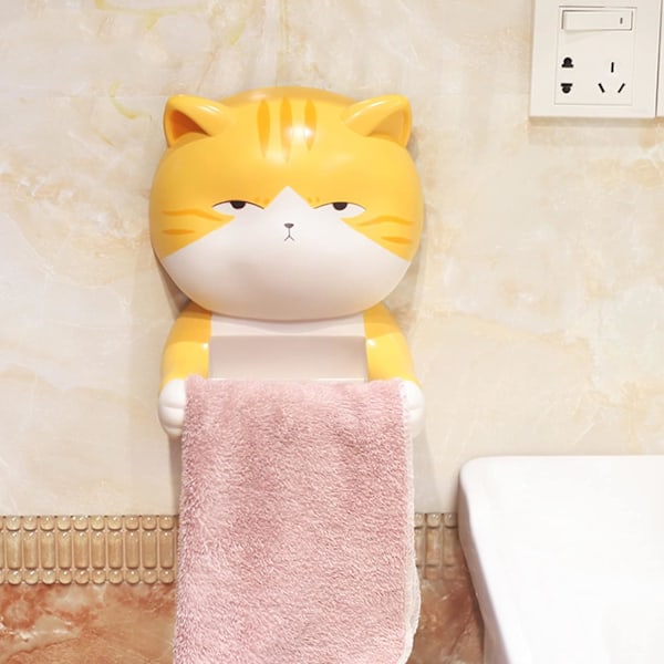 Koristeellinen WC-paperiteline, rei'itetty seinäkiinnitteinen kissa PVC-paperiteline