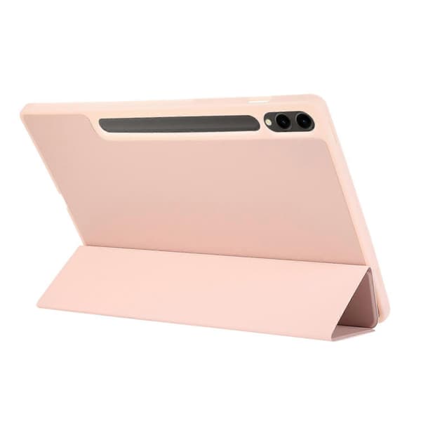 For Samsung Galaxy Tab S10+ Deksel med Pennholder Solid Farge Tri-Fold Stativ PU Lær+Nettbrettdeksel