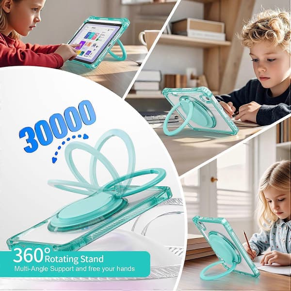 Fodral för iPad mini (2024)/mini (2021) Roterbart Ställ PC TPU Akryl Tablet Skydd - Ljusgrön