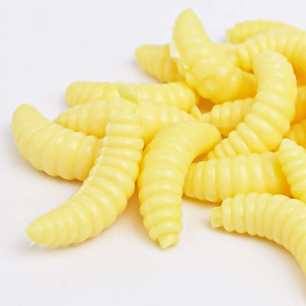 100 stk 2 cm fiske lokke maggot myk lokke lokke orm fiske lokke - kunstig lokke seksjon naturtro ørret sluk hard crankbait treble krok
