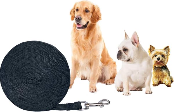 Hundesnor 5m Sort, Hundetræningsline, Lang Line til Små til Store Hunde