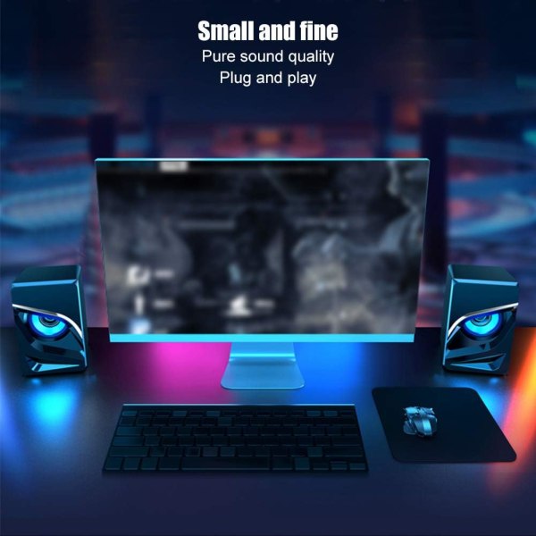 Kule formede LED-kablede datamaskin-høyttalere, Mini USB 2.1-skrivebordshøyttaler