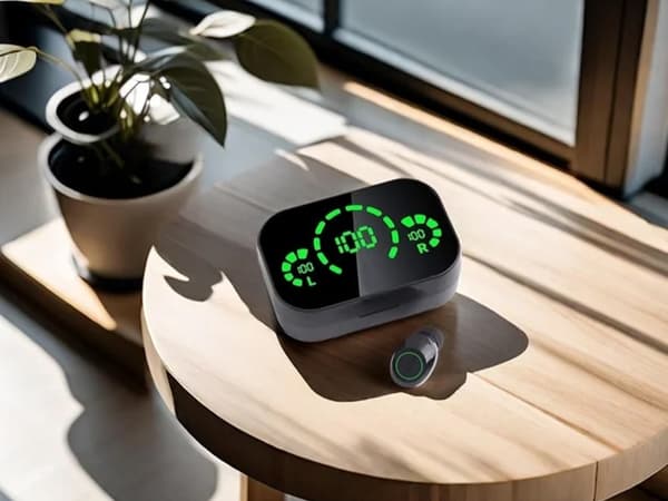Trådløse hodetelefoner - In-ear med LED-ladeetui og mikrofon