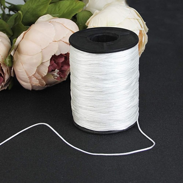 150 meter flettet skyggetau, diameter 1 mm hvit polyetylensnor