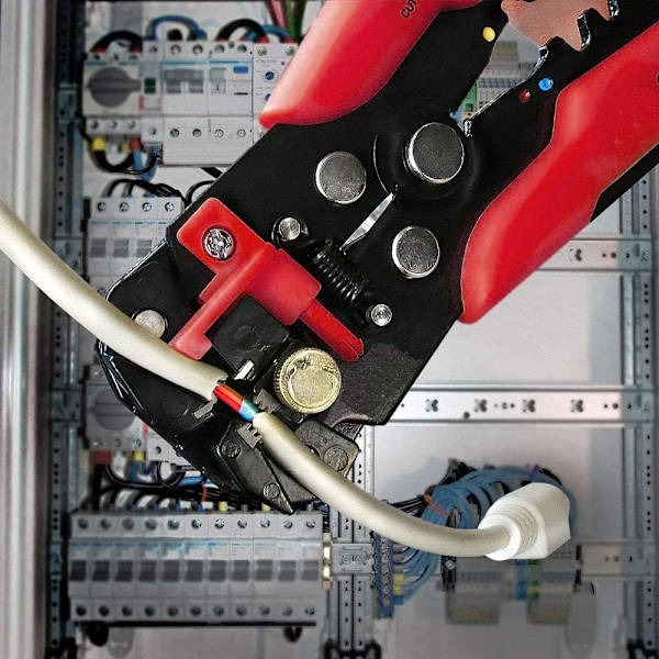 Automatisk trådafklipning, afisolering, skæring, crimpning 3 i 1, rød