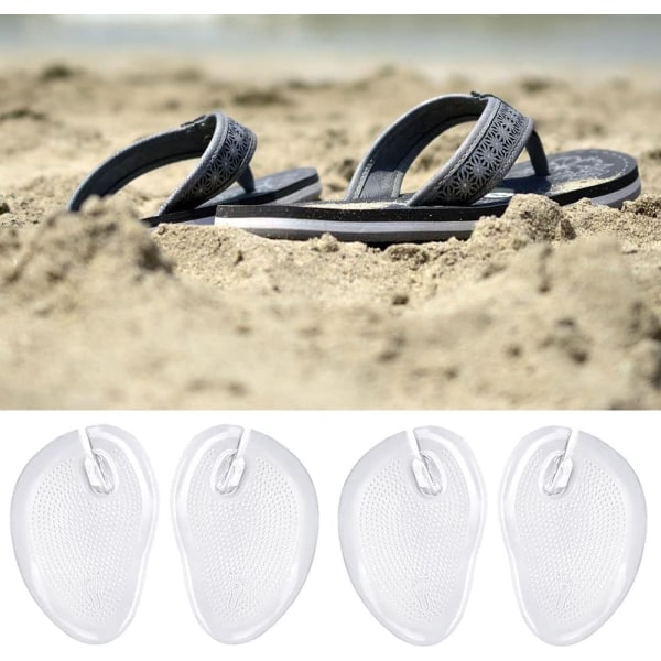 4 stk./2 par Flip Flop Sandaler Pads Flip Flops Slidstærke Tåbeskytter Gel Tåpind Mat