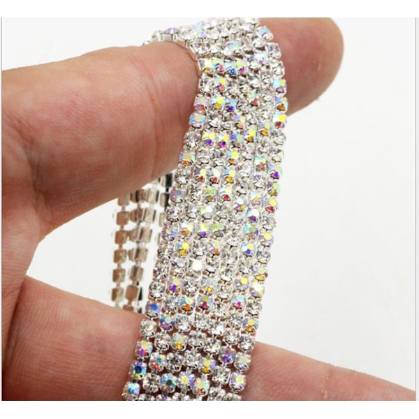 20 meter kristall strass nära kedja trim sömnad hantverk 2,5 mm silverfärg