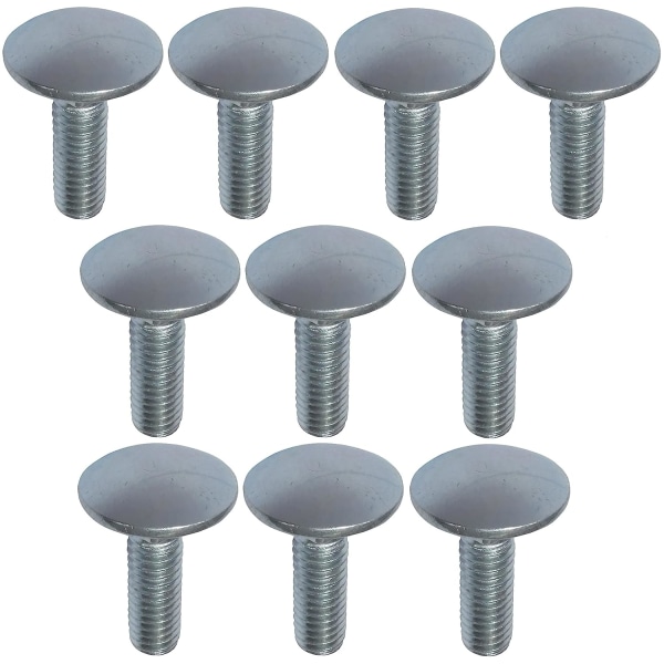 C48981 - Set med 10 vagnsbultar / Rund huvud fyrkantig nacke plog - M6x20mm - Förzinkat stål - DIN 603