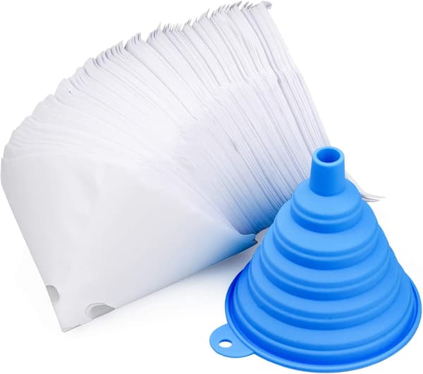 200 stk. Koniske Nylon Bilmalingsfiltre med Silikonefiltertragt