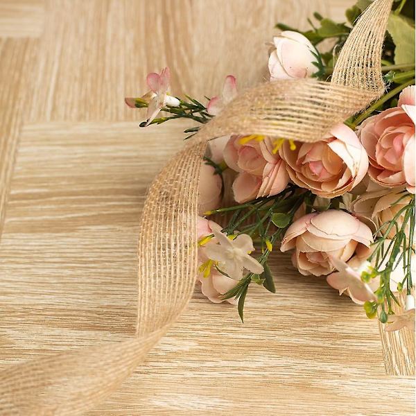 20M Jute Burlap Ribbon - Naturlig håndverksbånd for gaveinnpakning og bryllupsdekor