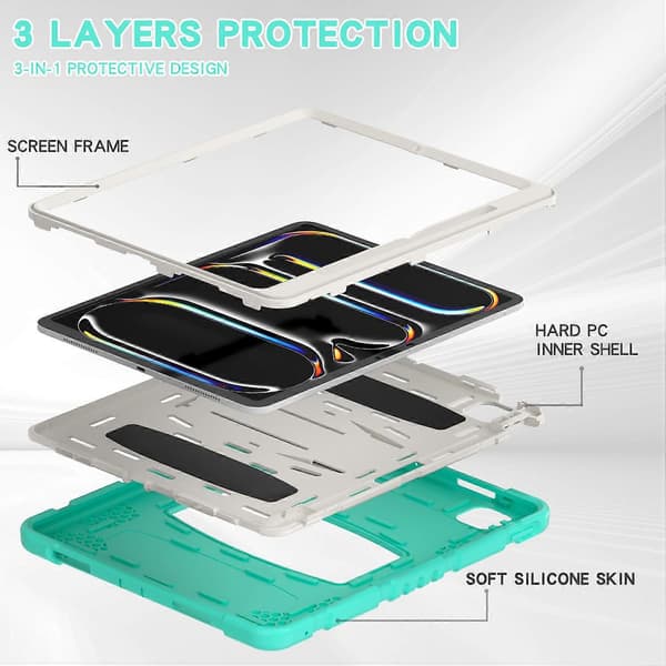 Ställfodral PC+Silikon Anti-Drop Tablet Cover för iPad Pro 13 (2024)