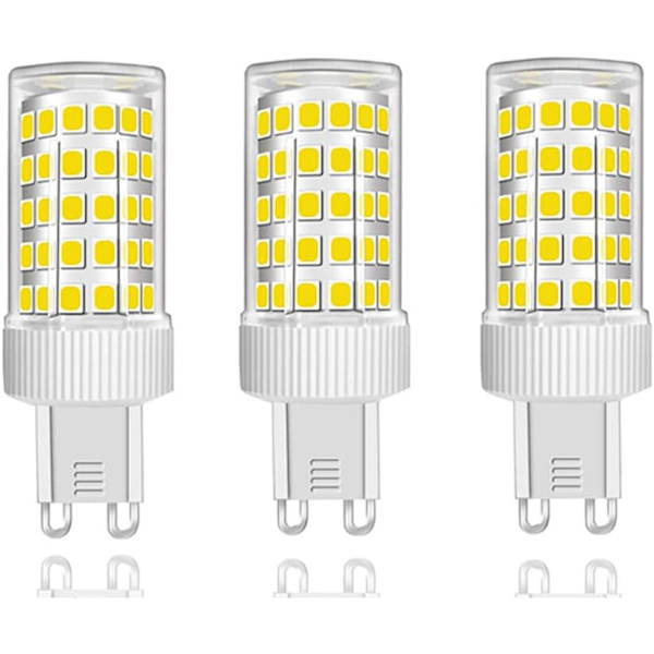 Pakke med 3 G9 LED-pærer 10W Halogen Ekvivalent 150W, 86 LED, 1000Lm, 360° Strålevinkel, Ultra Lys, AC220-240V, Ikke-Dimbar, Kald Hvit 6000K