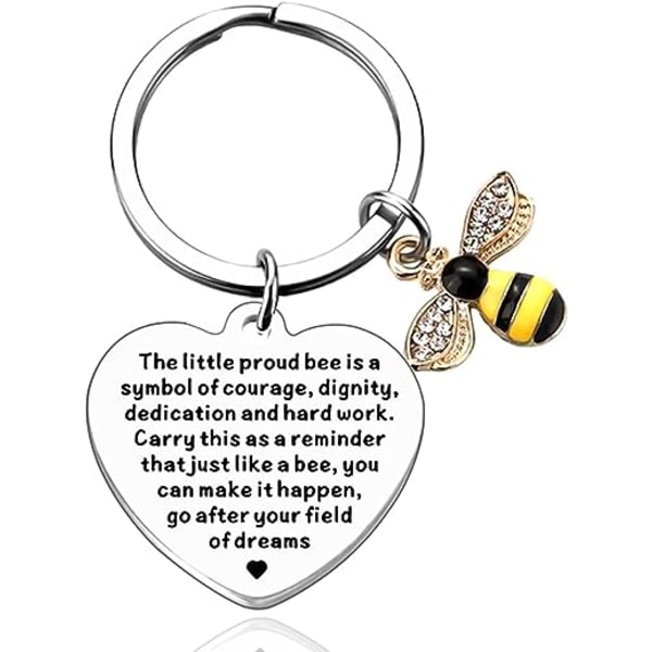 Bee Keychain, Bee Gifts for Women Bee Keychain Kollega lämna nyckelring Vän Tack Tack Nyckelring