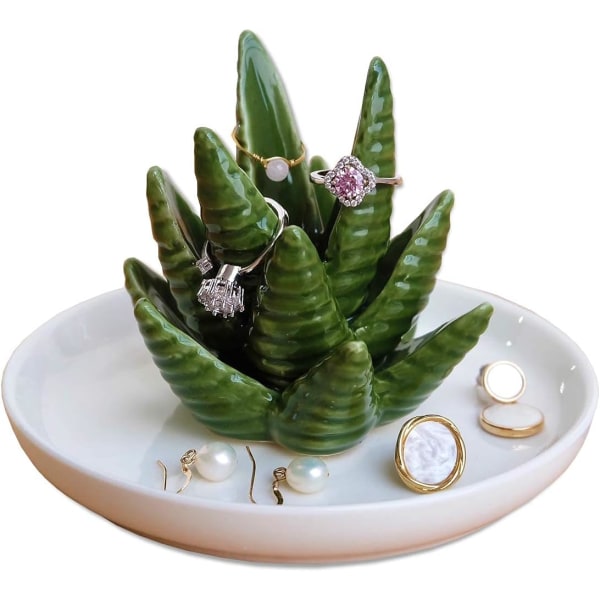 Cactus Ring Holder Aloe Jewellery Stand Trinket Tray Gifts for Women, Birthday Gifts for Her, Christmas Housewarming Gifts