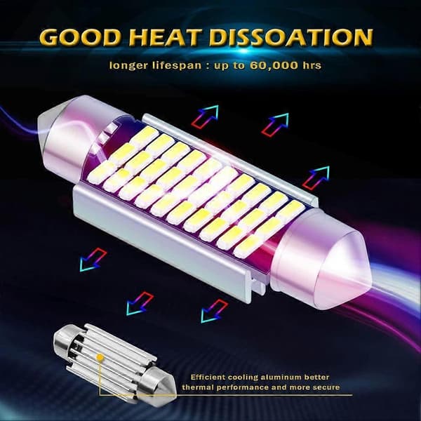 4 stk. 1,54\" 39 mm 3014 Chipset CANBUS Ingen feil 30SMD LED-pære interiørlys