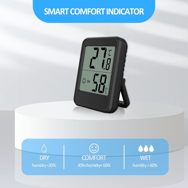 Indendørs hygrometer, digitalt indendørs hygrometer, mini termometer fugtighedsmåler
