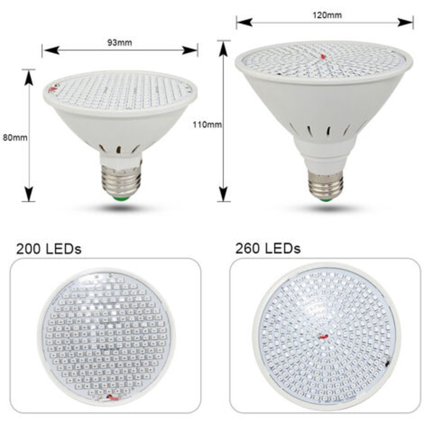 E27 Full Spectrum Gardening LED-lampa - Växtodling och blomlampa för inomhusodling - 15W