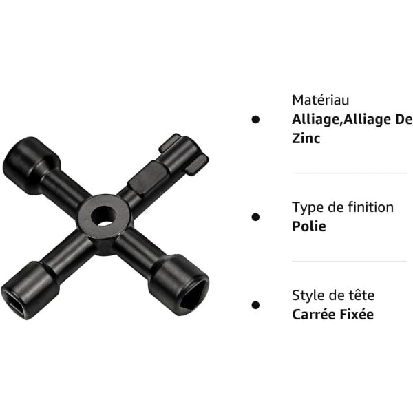 Multifunksjonell verktøynøkkel, 4 i 1 nøkkel, for radiatorer, elektriske målerbokser, 72 mm