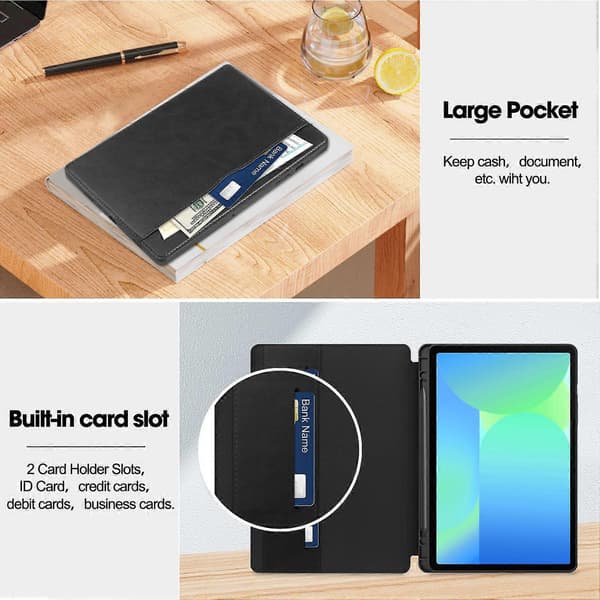 Til Samsung Galaxy Tab S10 FE/S9 FE Cover Stødsikkert Læder Auto Vågn/Sov Tablet Stand Cover