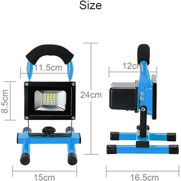 60w LED arbeidslys - Oppladbar, trådløs, bærbar, slitesterk arbeidslys - Fiske - Vanntett utendørsbelysning - Flomlys for hjem og verksted