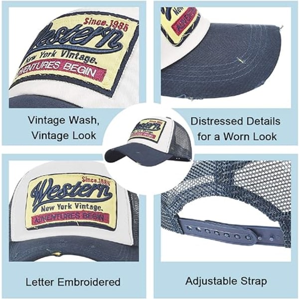 Baseball Cap Mesh Hats Unisex Broderet Bogstav Patch Casual Hats Hip Hop Solhatte Grey