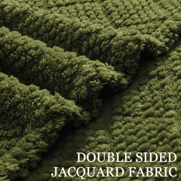 Mykt jacquard-pledd til sofa, 150x200 CM, vaffelpledd, lett og koselig sengeteppe, helårs, luftig mikrofiber, oliven 150*200CM Olive