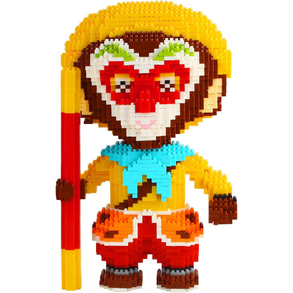 Mini Byggstenar för Husdjur - Små Byggklossar för Barn Monkey King 6 x 4 x 9 inches