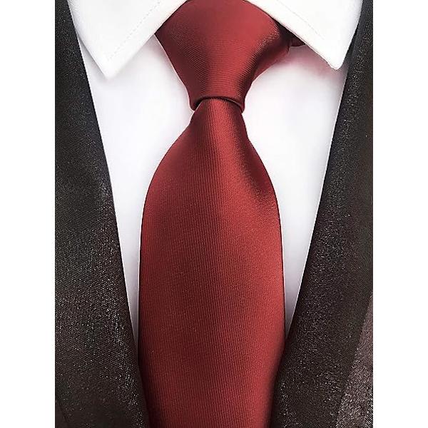 Menn slips - Ensfarget slips til menn Bryllup Forretning Formelle slips Claret