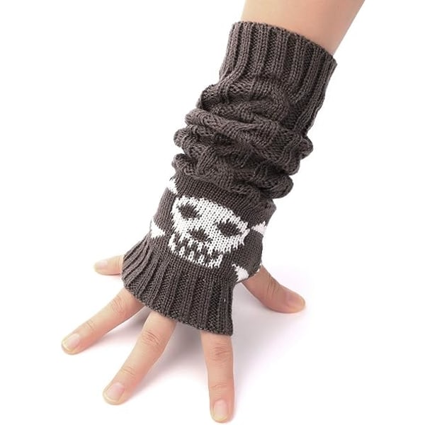 Fingerless Punk Skull Håndvarmer for Cosplay Skriving Kjøring